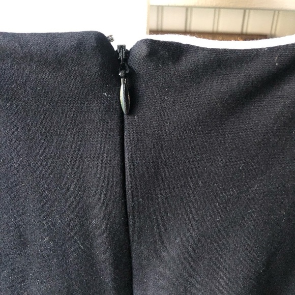 TALBOTS TIMELESS BLACK W/WHITE PIPING COCKTAIL DRESS 4 PETITE NEW WITH TAGS - Picture 6 of 9